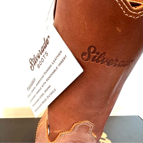 Men's Silverado Tan Leather Work Boots - Picture 7 of 9